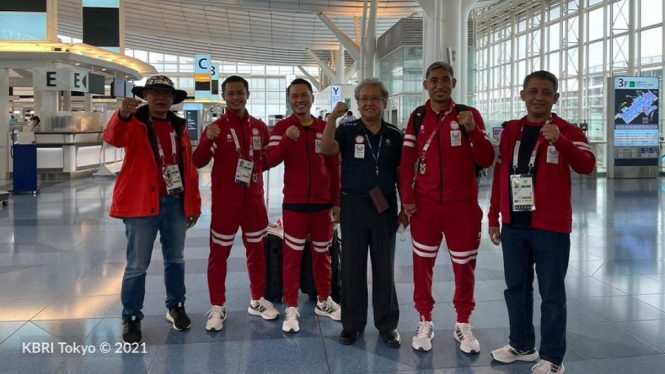 Dubes Heri Lepas dan Apresiasi Kepulangan Pahlawan Olah Raga Indonesia Usai Berlaga di Paralimpiade Tokyo 2020 (Foto KBRI Tokyo)