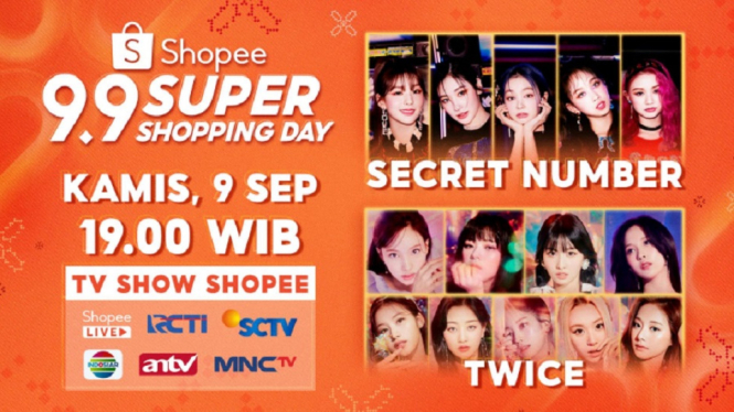 Lama Ditunggu, SECRET NUMBER & TWICE Siap Guncang Panggung Shopee 9.9 Super Shopping Day TV Show! (Adv)