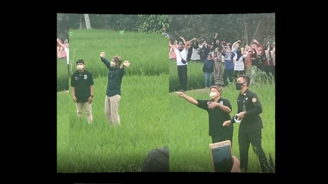 Video saat Wagub Jabar, Uu Ruzhanul Ulum Bermain Layangan dengan Sandiaga Uno (Foto Kolase)
