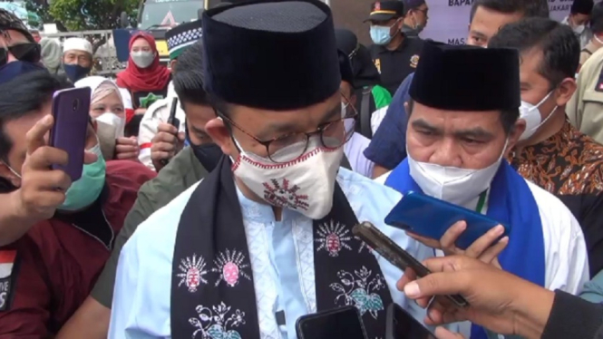 Anies Baswedan Sebut 2,5 Juta Warga Ber-KTP DKI Jakarta Belum Vaksin, Ini Sebabnya (Foto antvklik-Robin)