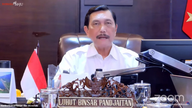 Luhut Sebut Tak Ada Lagi Kabupaten/Kota Terapkan PPKM Level 4 di Jawa-Bali (Foto Tangkap Layar Youtube)