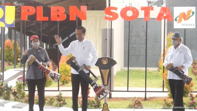 Presiden Jokowi Resmikan Pos Lintas Batas Negara (PLBN) Sota di Merauke Papua (Foto Tangkap Layar Youtube)