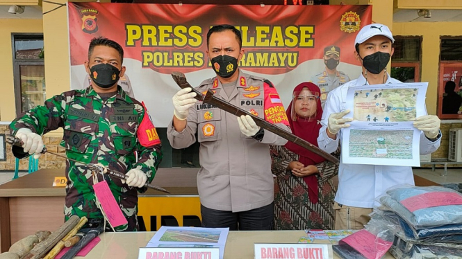 Anggota DPRD Ditangkap Polisi Pasca Bentrokan Berdarah Petani Penggarap dan Ormas (Foto Polres Indramayu melakukan Gelar Perkara-antvklik-Opih)
