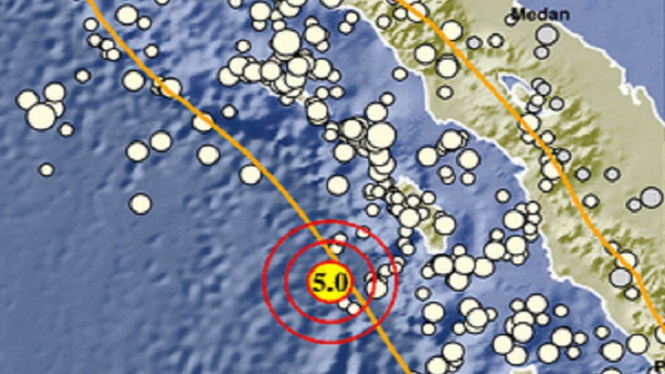 Lagi, Gempa Berkekuatan Magnitudo 5,0 Mengguncang Kepulauan Nias (Foto Twitter)