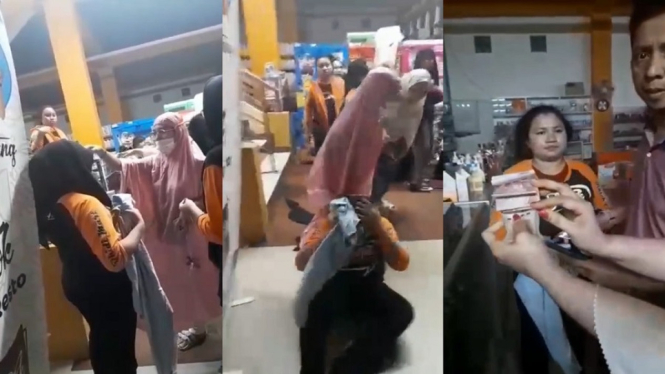 Kasir mini market yang tertangkap basah menilap uang (antv /Kadek Sugiarta)