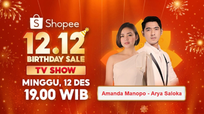 Hadirkan Banyak Kejutan, Shopee 12.12 Birthday Sale TV Show Akan Dimeriahkan Amanda Manopo & Arya Saloka