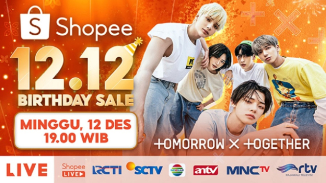TOMORROW X TOGETHER, Al & Andin, dan Deretan Bintang Dangdut Siap Guncang Panggung Shopee 12.12 Birthday Sale TV Show!