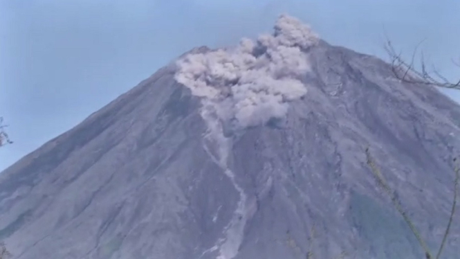Gunung Semeru kembali muntahkan awan panas (antv / Jon Bosco Endarto)