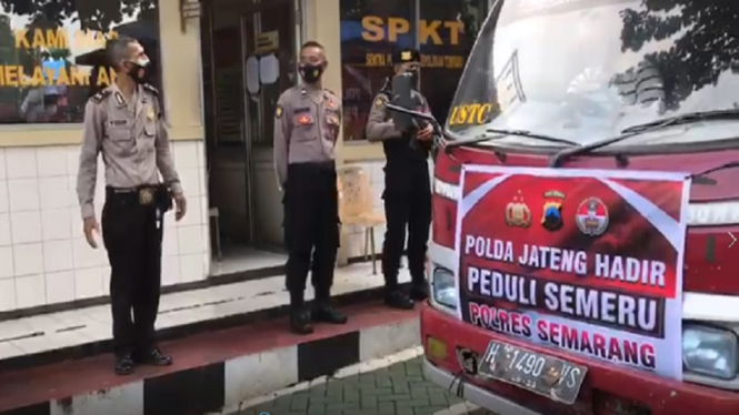 Polres Semarang Salurkan Bantuan Untuk Korban Erupsi Gunung Semeru