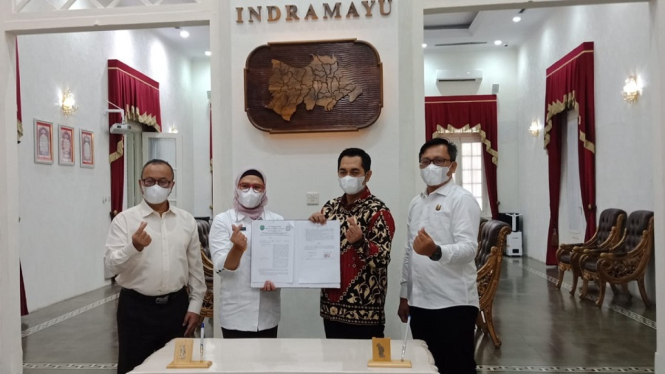 Bupati dan Kajari Bangun Komitmen Sinergitas Penegakan Hukum di Kabupaten Indramayu(Foto antvklik-Opih)