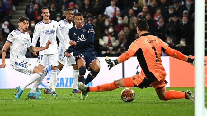 paris saint germain vs real madrid 1-0 gol Kylian Mbappe