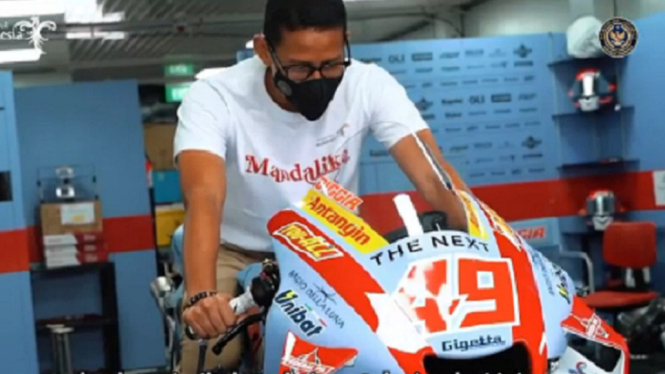 Sandiaga Uno naik motor Gresini Racing