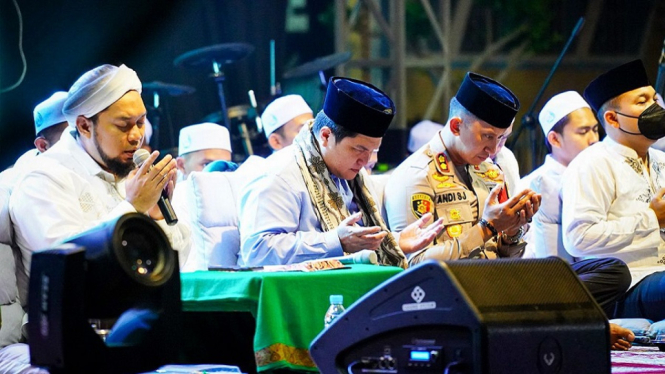 Menteri BUMN Erick Thohir Silaturahim dan Shalawat Bersama di Ponpes Salafiyah Syafi'iyah (Foto Istimewa)