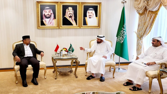 Bertemu Menteri Saudi, Menag Bahas Kesiapan Penyelenggaraan Haji (antv / Humas Kemenag)