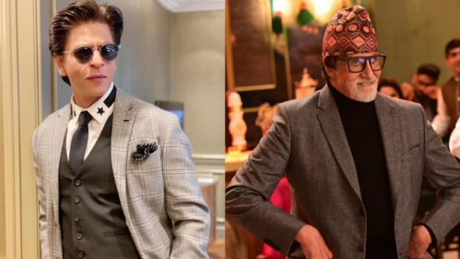 Shah Rukh Khan dan  Amitabh Bachchan (Foto: Instagram pribadi para aktor)