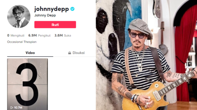 Akun TikTok Johnny Depp