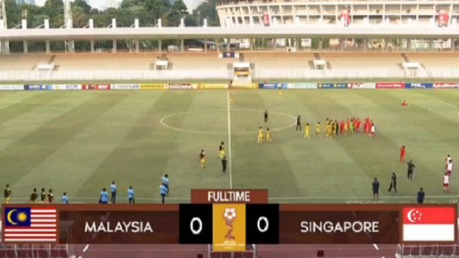 Malaysia U-19 vs Singapura 0-0 di Grup B Piala AFF U-19