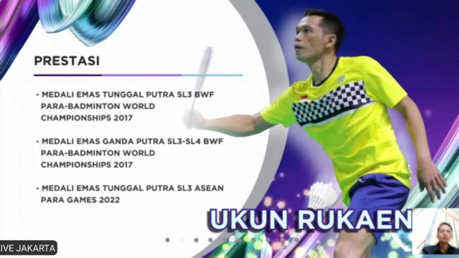 Ukun Rukaeni juara tunggal putra dan ganda putra SL3 ASEAN Para Games Solo 2022