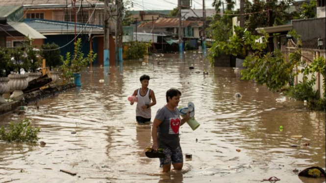 Dampak banjir akibat topan Noru di Filipina.