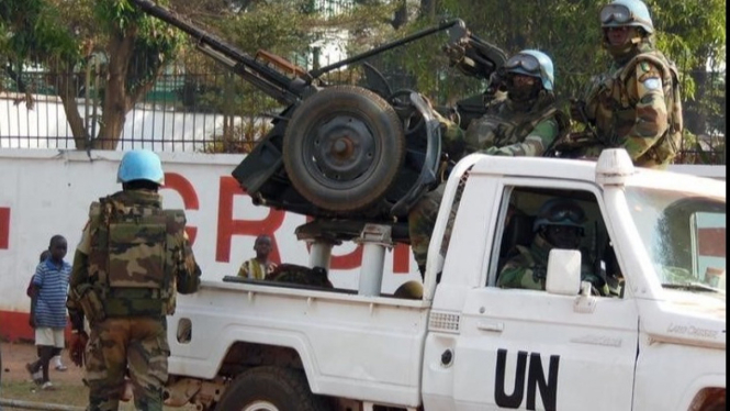 Pasukan penjaga perdamaian PBB di Afrika Tengah.