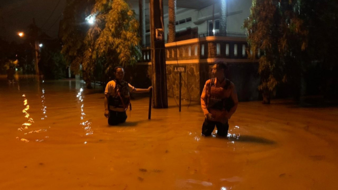 Banjir di Bekasi Jawa Barat.