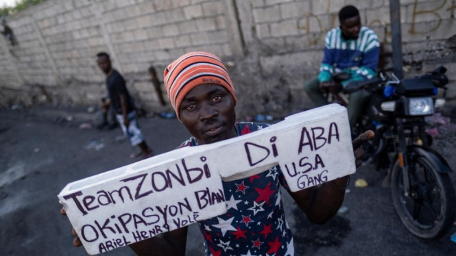 Protes warga Haiti.