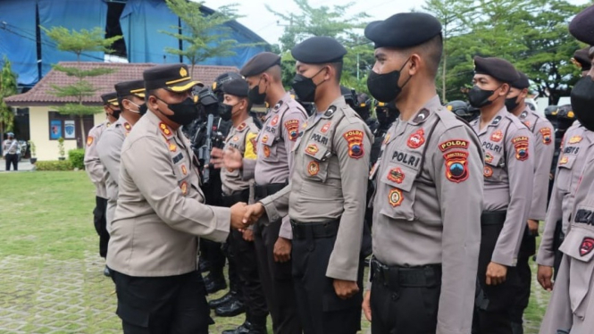 Apel gelar pasukan konsolidasi Polres Demak Jawa Tengah.