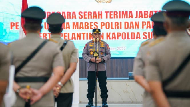 Kapolri Jenderal Listyo Sigit Prabowo pimpin sertijab.