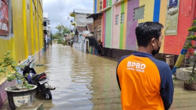 Banjir di Trenggalek Jawa Timur.