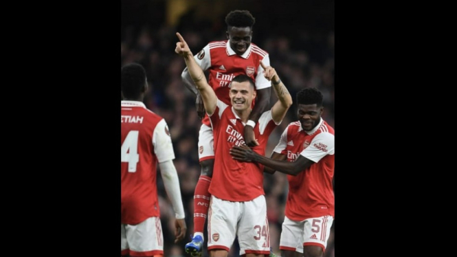 Granit Xhaka cetak gol kemenangan Arsenal 1-0 PSV