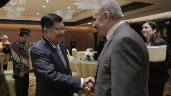 Jusuf Kalla bertemu PM Palestina Mohammed Shtayyeh di Jakarta.