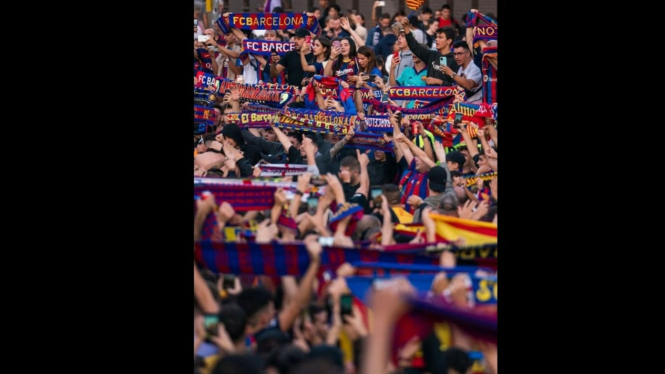 Fans setia dukung Barcelona meski gagal ke 16 besar Liga Champion