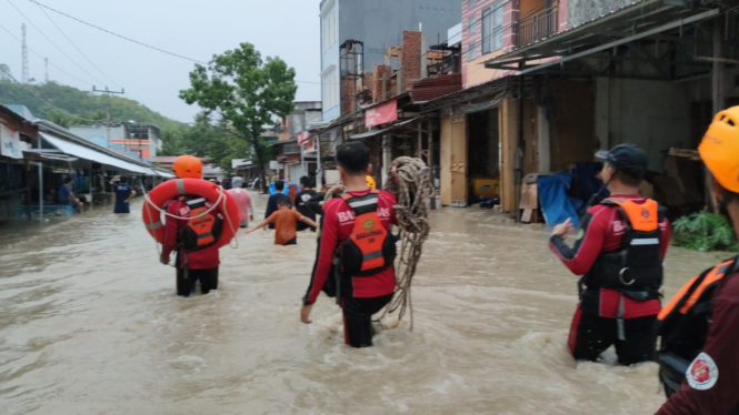 Banjir di Majene Sulawesi Barat.