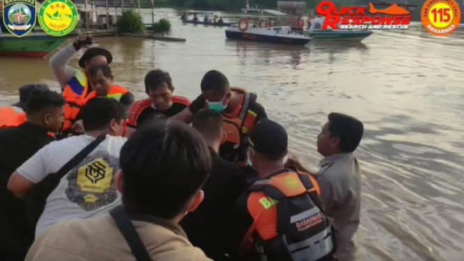 Tim gabungan evakuasi korban tewas tenggelam di Palangka Raya.