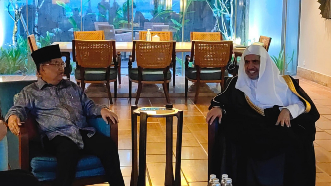 Jusuf Kalla bertemu Sekjen Liga Muslim di Konfrerensi Agama R20.