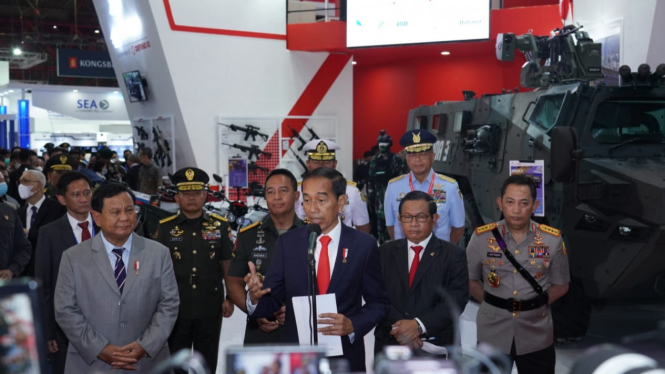 Presiden Joko Widodo saat membuka acara Indo Defence 2022.