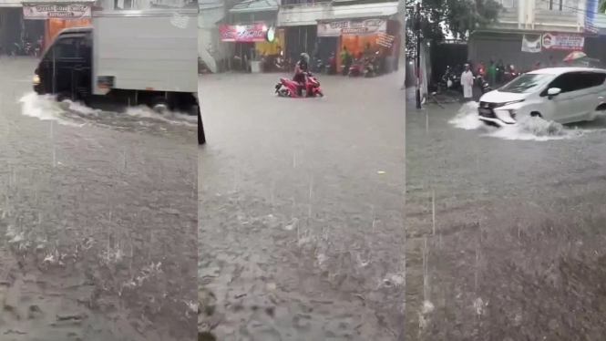 Penampakan Banjir di Jalan Haji Nawi, Jakarta Selatan saat Hujan Deras