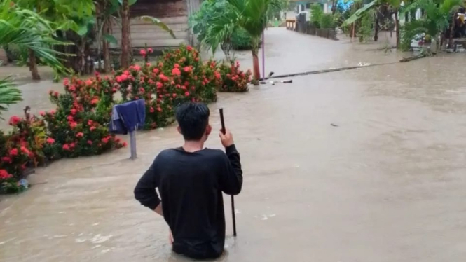 Banjir di Pesawaran Provinsi Lampung.