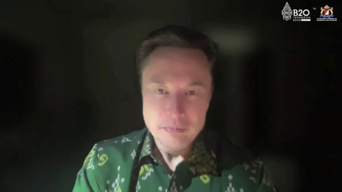 Hadir di B20 Secara Virtual, Elon Musk Kenakan Batik Sulawesi Tengah
