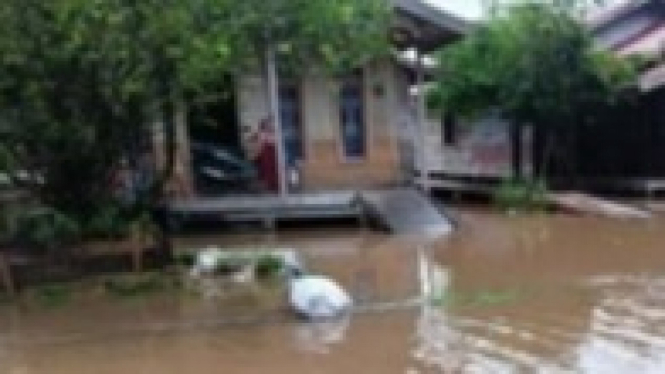 Banjir di Kota Palangkaraya, Provinsi Kalimantan Tengah.