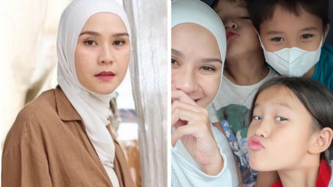 Zaskia Adya Mecca bersama anak-anaknya