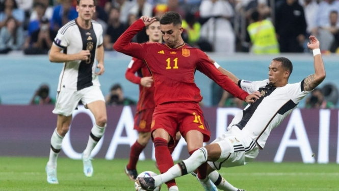 Jerman vs Spanyol bermain imbang 1-1 di laga penyisihan Grup E