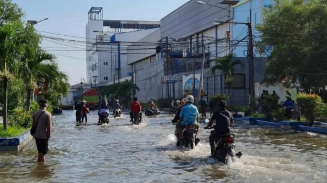 Ilustrasi banjir rob di Jakarta Utara.