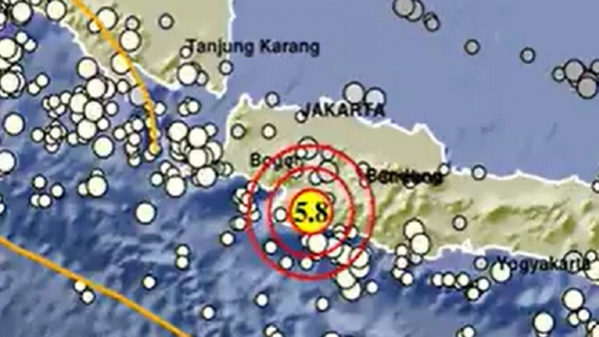 Gempa Magnitudo 5,8 Guncang Sukabumi, Belum Ada Laporan Kerusakan