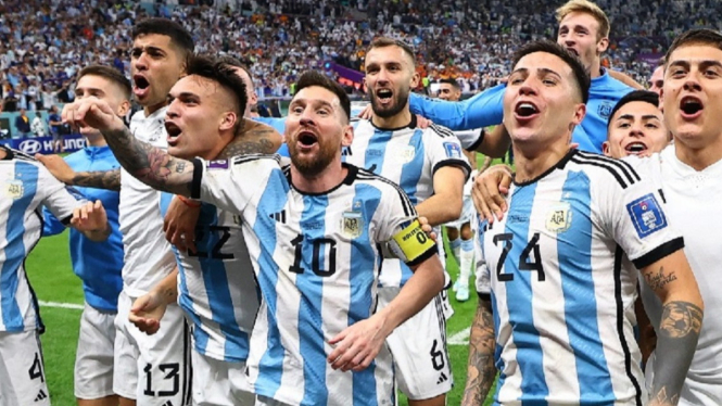 Timnas Argentina Rayakan Lolos ke Semi Final Piala Dunia 2022 Qatar