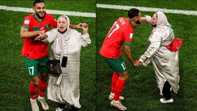 Sofiane Boufal Rayakan Kemenangan Maroko bersama Sang Ibu