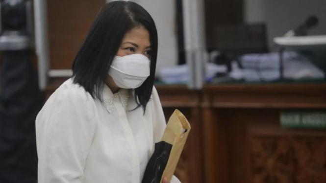 Terdakwa Putri Candrawathi di Pengadilan Negeri Jakarta Selatan.