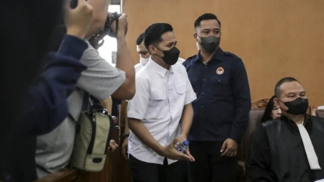 Bharada Richard Eliezer atau Bharada E di PN Jakarta Selatan.