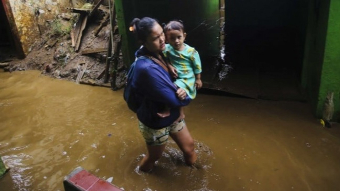 Ilustrasi banjir di DKI Jakarta.