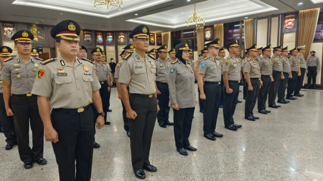 Polri gelar upacara Korps Raport di Mabes Polri, Jakarta.